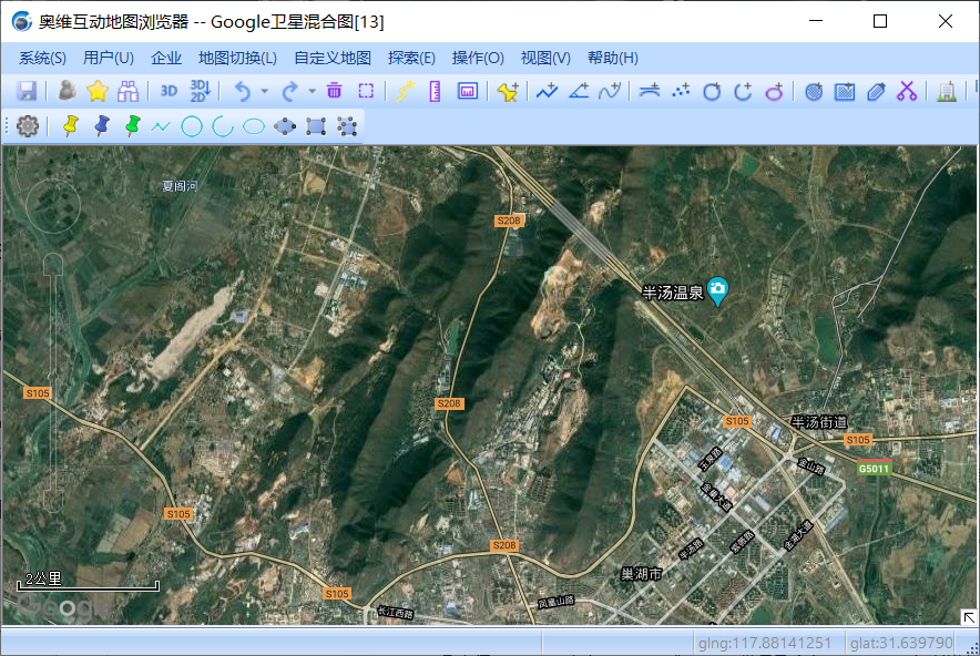 奥维互动地图旧版恢复谷歌卫星混合图